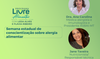 Programa Livre Alimentar 02/05/24 – Semana Estadual de Conscientização sobre Alergia Alimentar