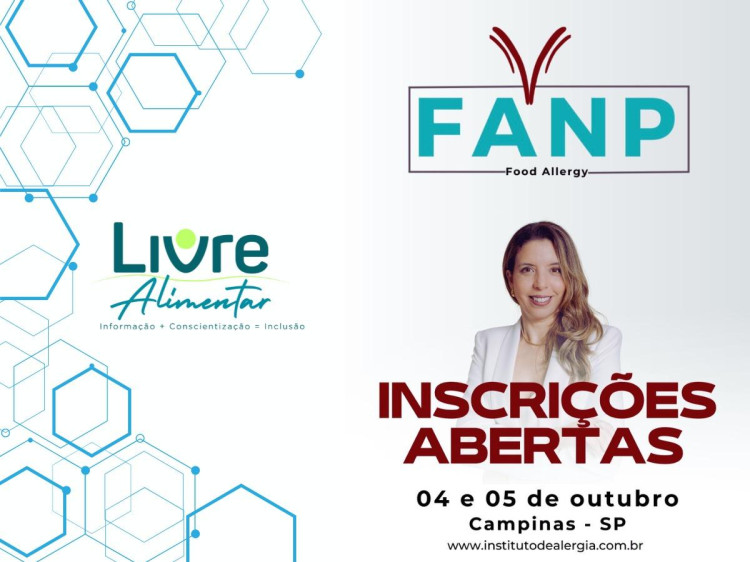 Estão abertas as inscrições para o FANP 2024 – Curso sobre Alergia Alimentar